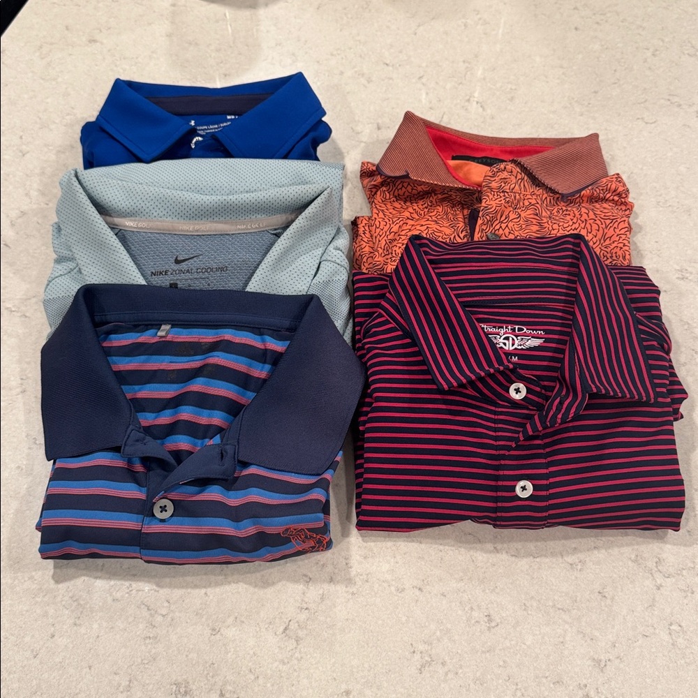 5 Golf Polos - Short Sleeve